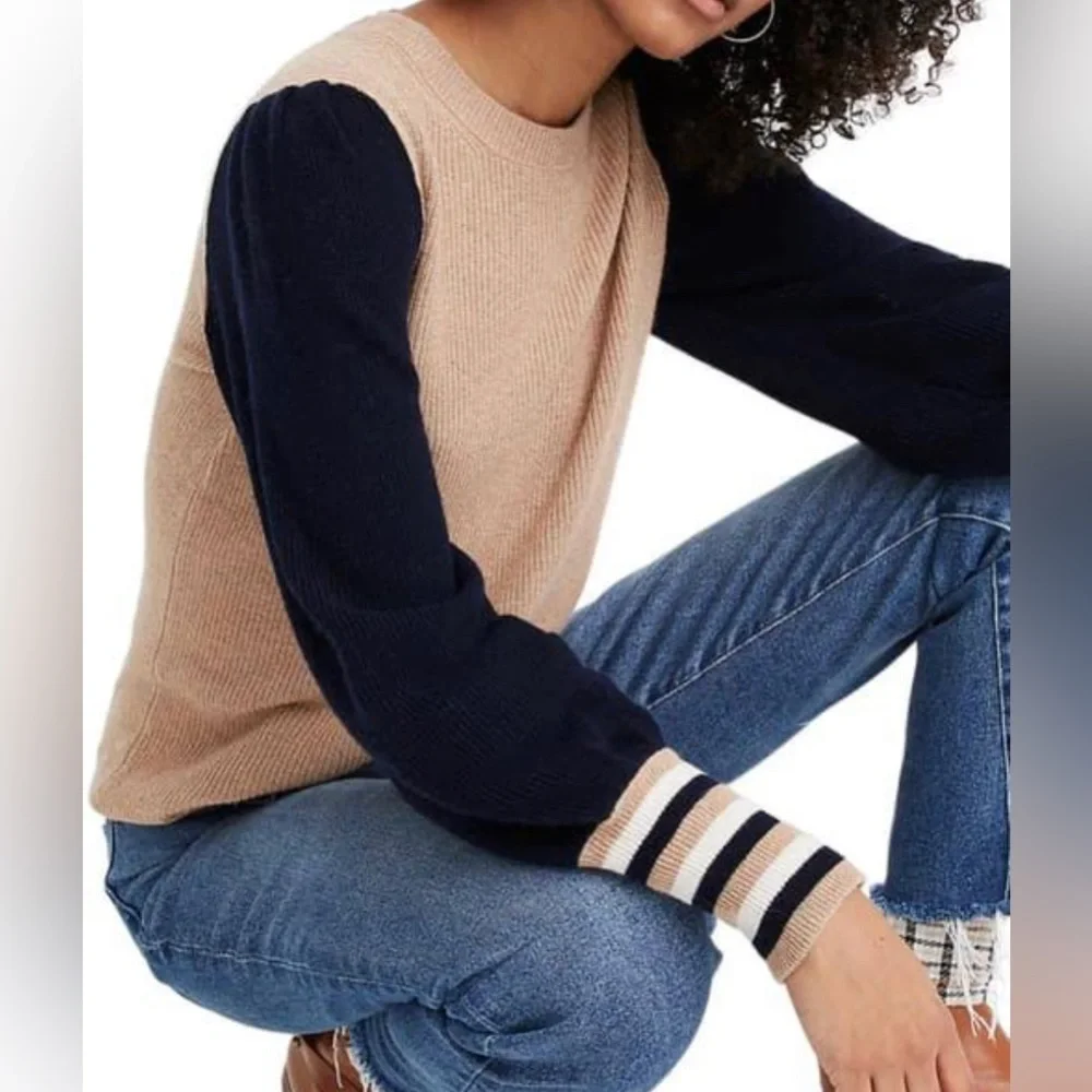 Madewell Alpaca wool blend lightweight sweater balloon sleeve size M